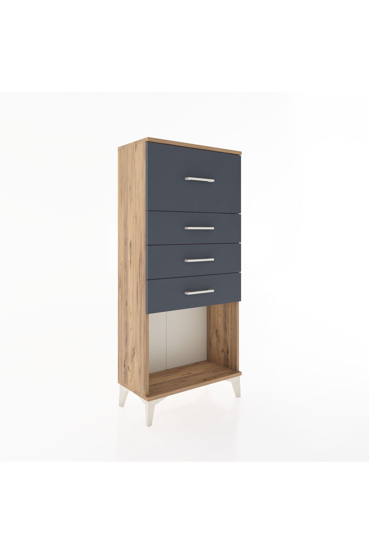Hyperion Dolap 4 Çekmeceli 60x44x134 Çam-Antrasit