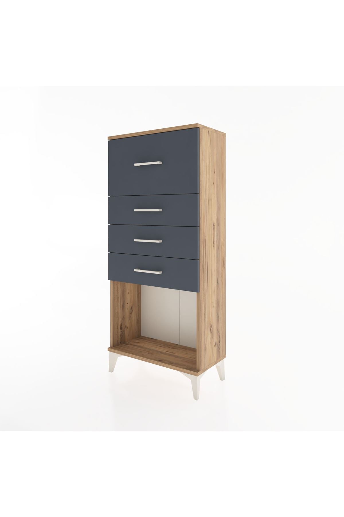 Hyperion Dolap 4 Çekmeceli 60x44x134 Çam-Antrasit