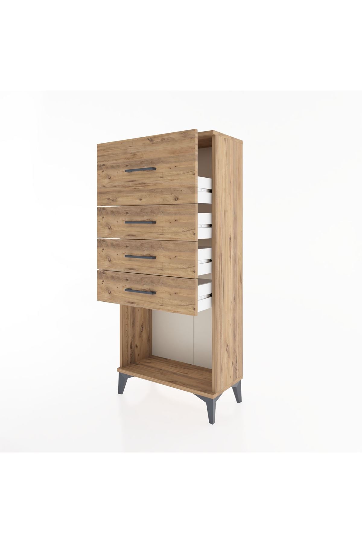 Hyperion Dolap 4 Çekmeceli 60x44x134 Çam-Çam