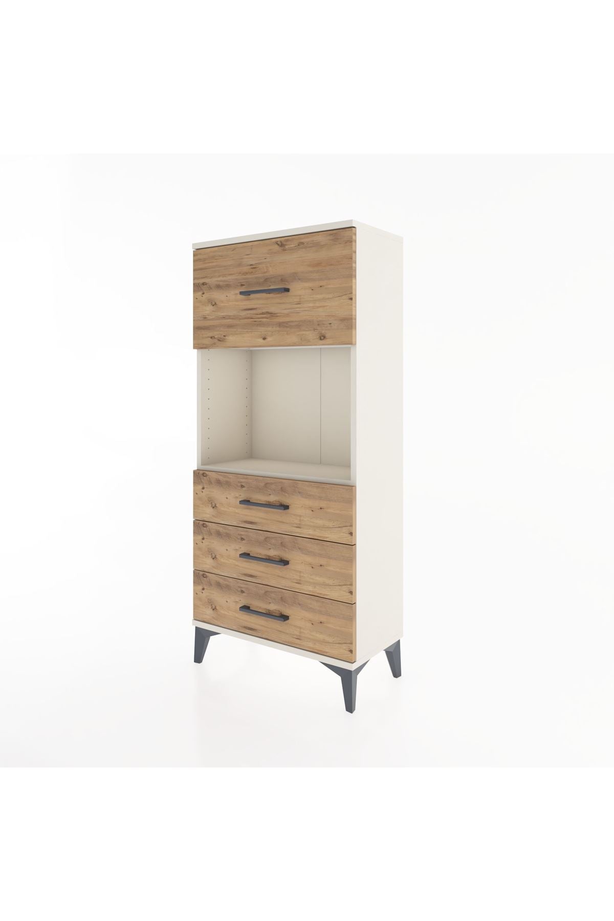 Hyperion Dolap Tek Raflı 4 Çekmeceli 60x44x134 - S50M027V3B