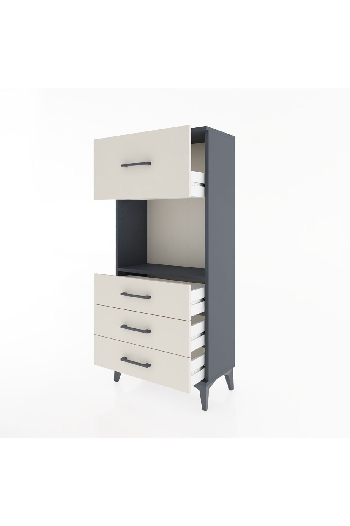 Hyperion Dolap Tek Raflı 4 Çekmeceli 60x44x134 - S50M027V4B
