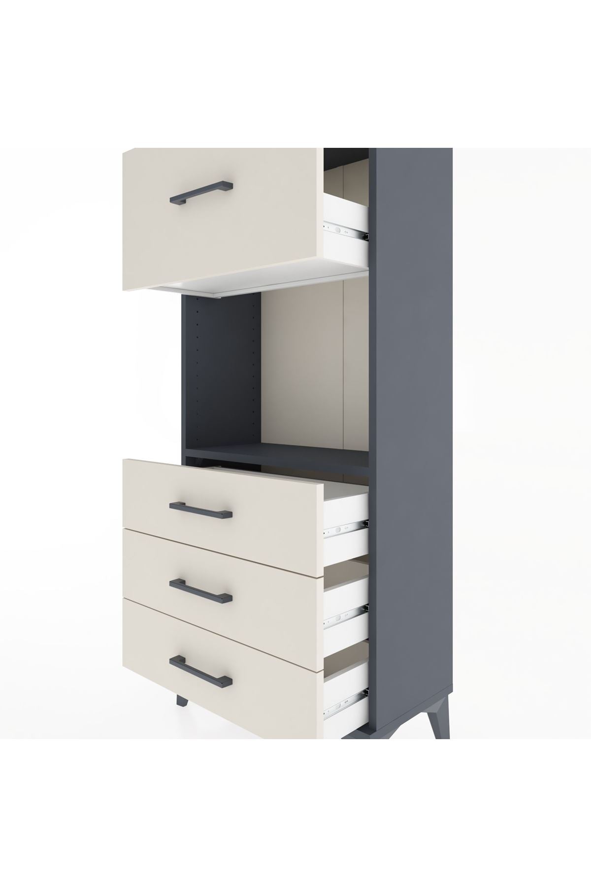 Hyperion Dolap Tek Raflı 4 Çekmeceli 60x44x134 - S50M027V4B