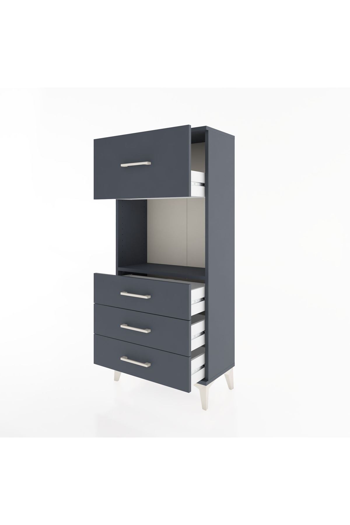 Hyperion Dolap Tek Raflı 4 Çekmeceli 60x44x134 - S50M027V5B
