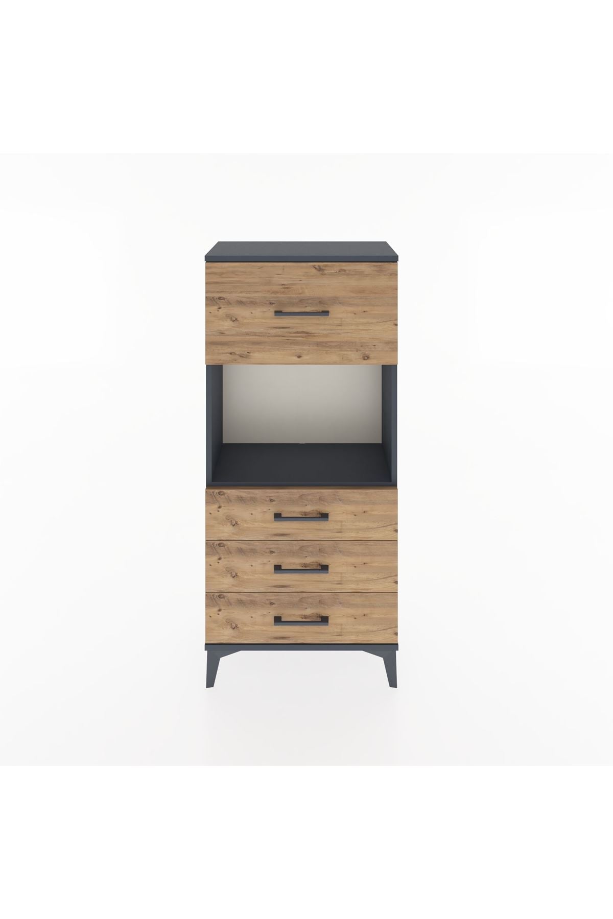 Hyperion Dolap Tek Raflı 4 Çekmeceli 60x44x134 - S50M027V6B