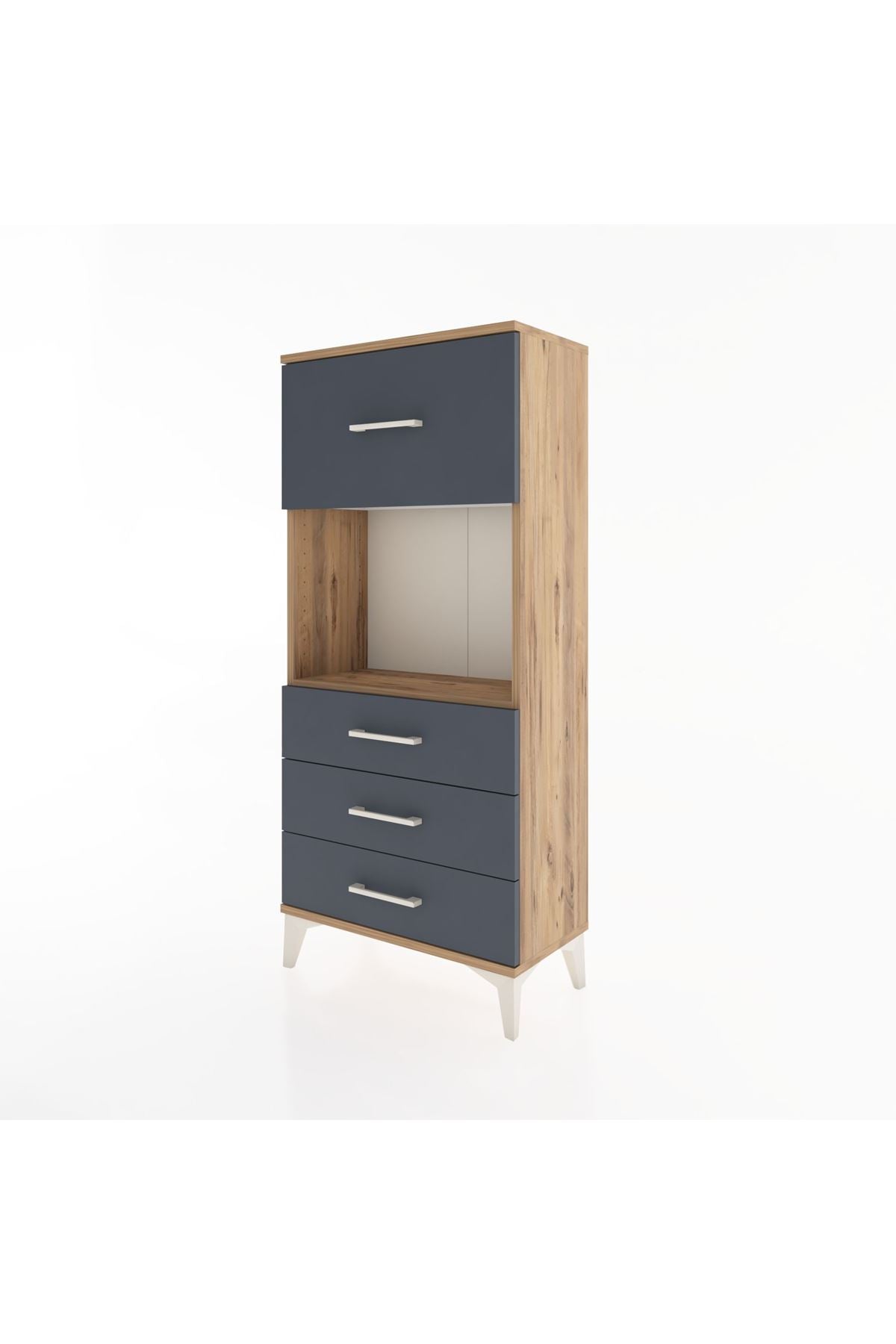 Hyperion Dolap Tek Raflı 4 Çekmeceli 60x44x134 - S50M027V8B