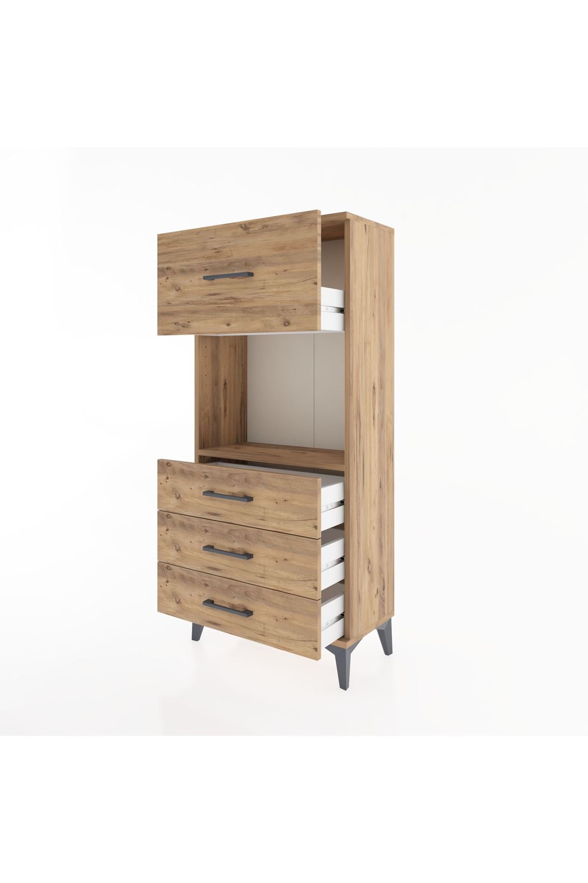 Hyperion Dolap Tek Raflı 4 Çekmeceli 60x44x134 - S50M027V9B