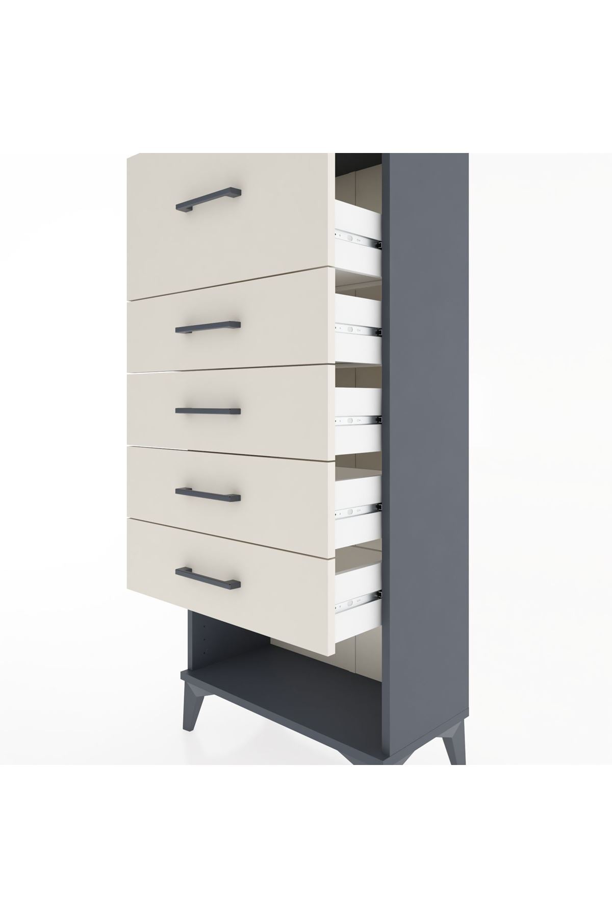 Hyperion Dolap 5 Çekmeceli 60x44x134 Antrasit-Aytaşı