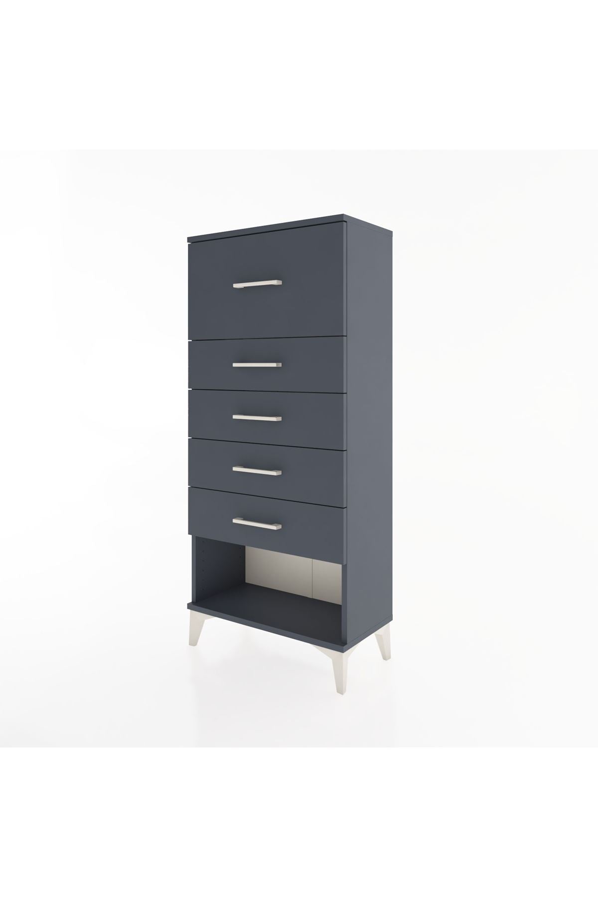 Hyperion Dolap 5 Çekmeceli 60x44x134 Antrasit-Antrasit