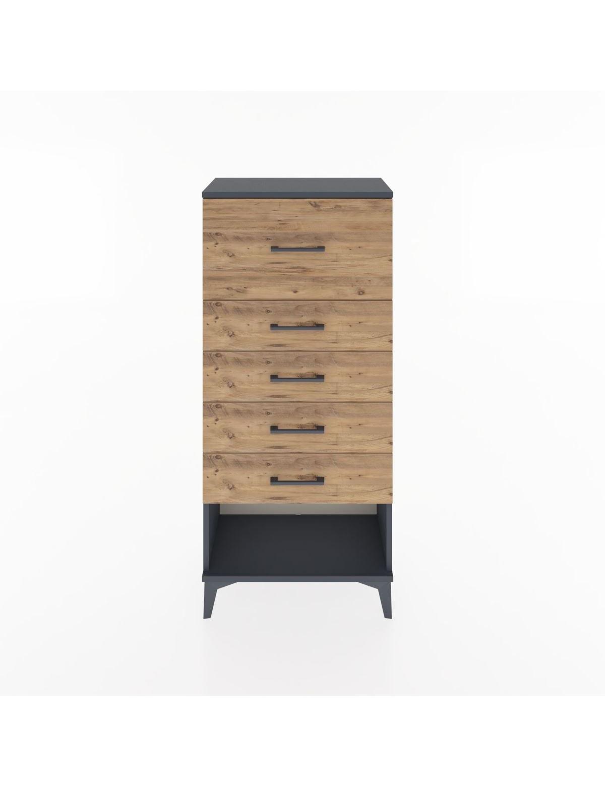 Hyperion Dolap 5 Çekmeceli 60x44x134 Antrasit-Çam