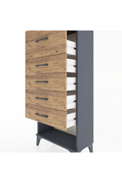 Hyperion Dolap 5 Çekmeceli 60x44x134 Antrasit-Çam