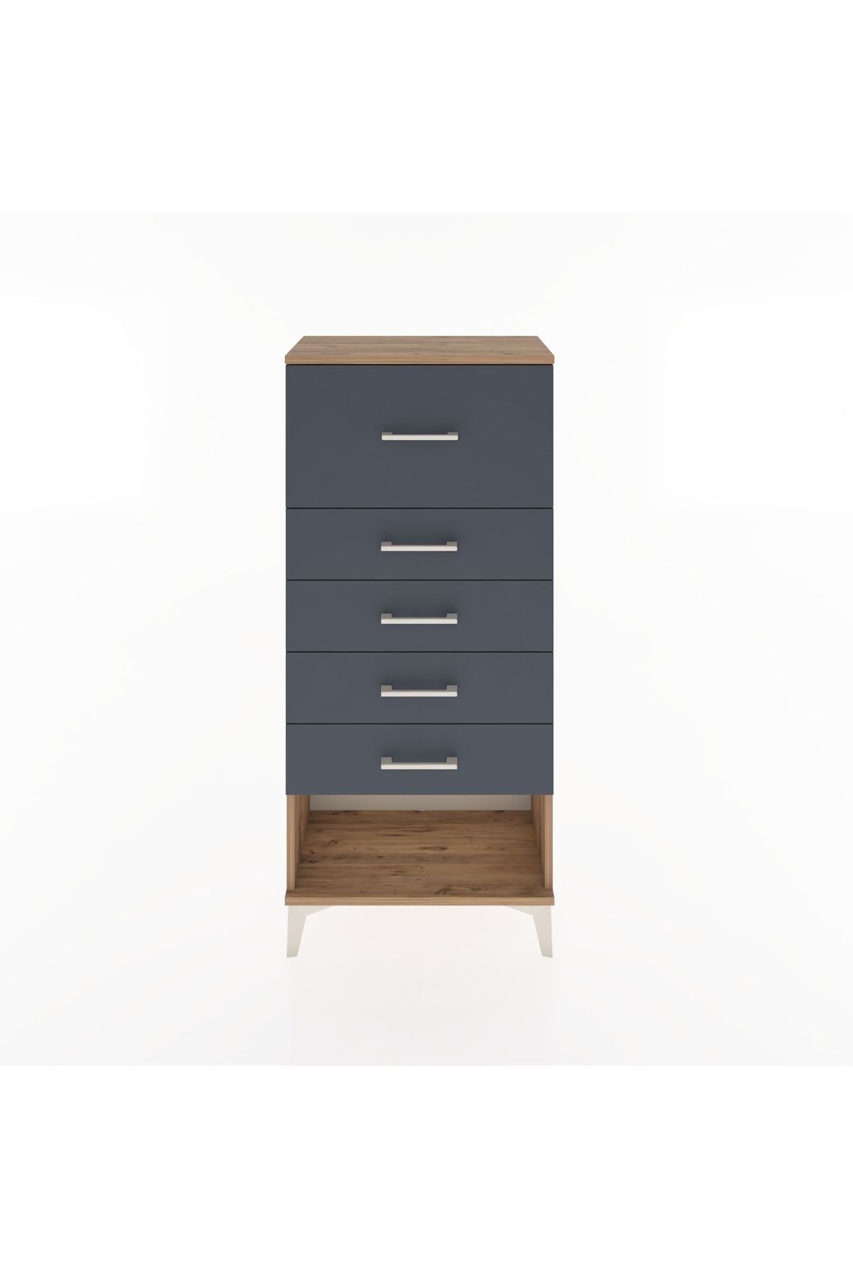 Hyperion Dolap 5 Çekmeceli 60x44x134 Çam-Antrasit