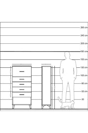 Hyperion Dolap 5 Çekmeceli 60x44x134 Çam-Antrasit