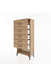 Hyperion Dolap 5 Çekmeceli 60x44x134 Çam-Çam