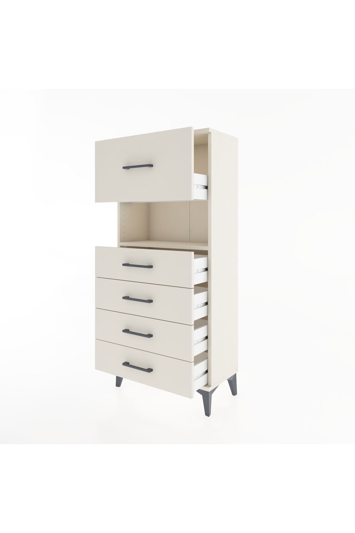 Hyperion Dolap Tek Raflı 5 Çekmeceli 60x44x134 - S50M029V1B