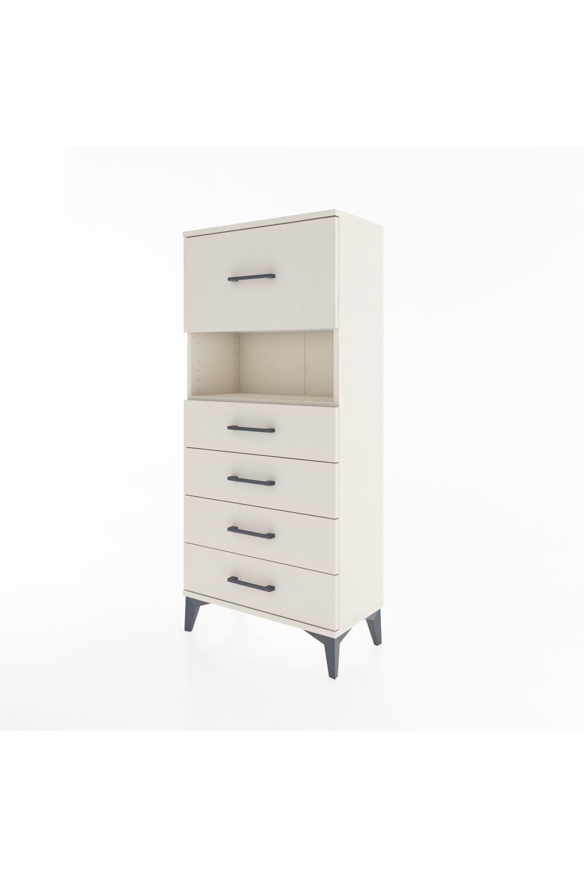 Hyperion Dolap Tek Raflı 5 Çekmeceli 60x44x134 - S50M029V1B