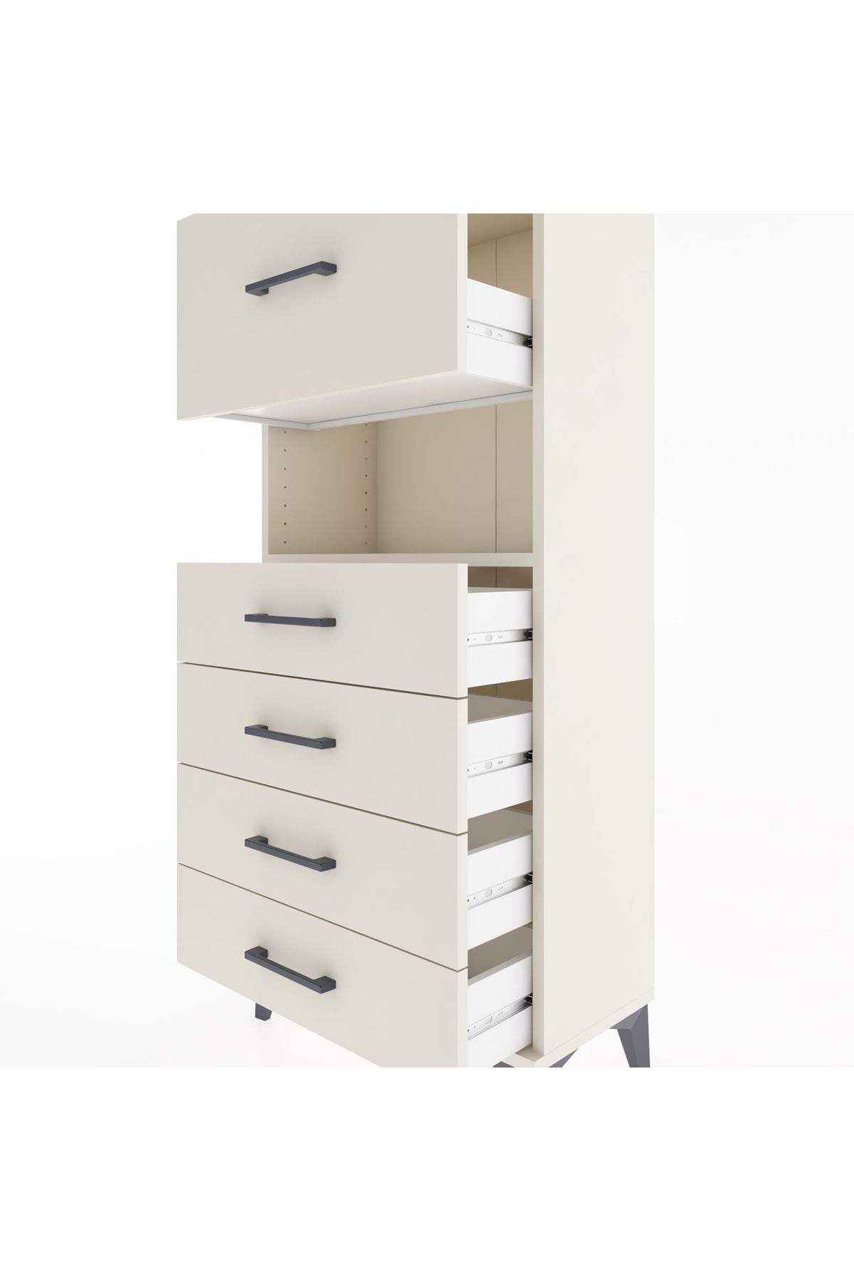 Hyperion Dolap Tek Raflı 5 Çekmeceli 60x44x134 - S50M029V1B