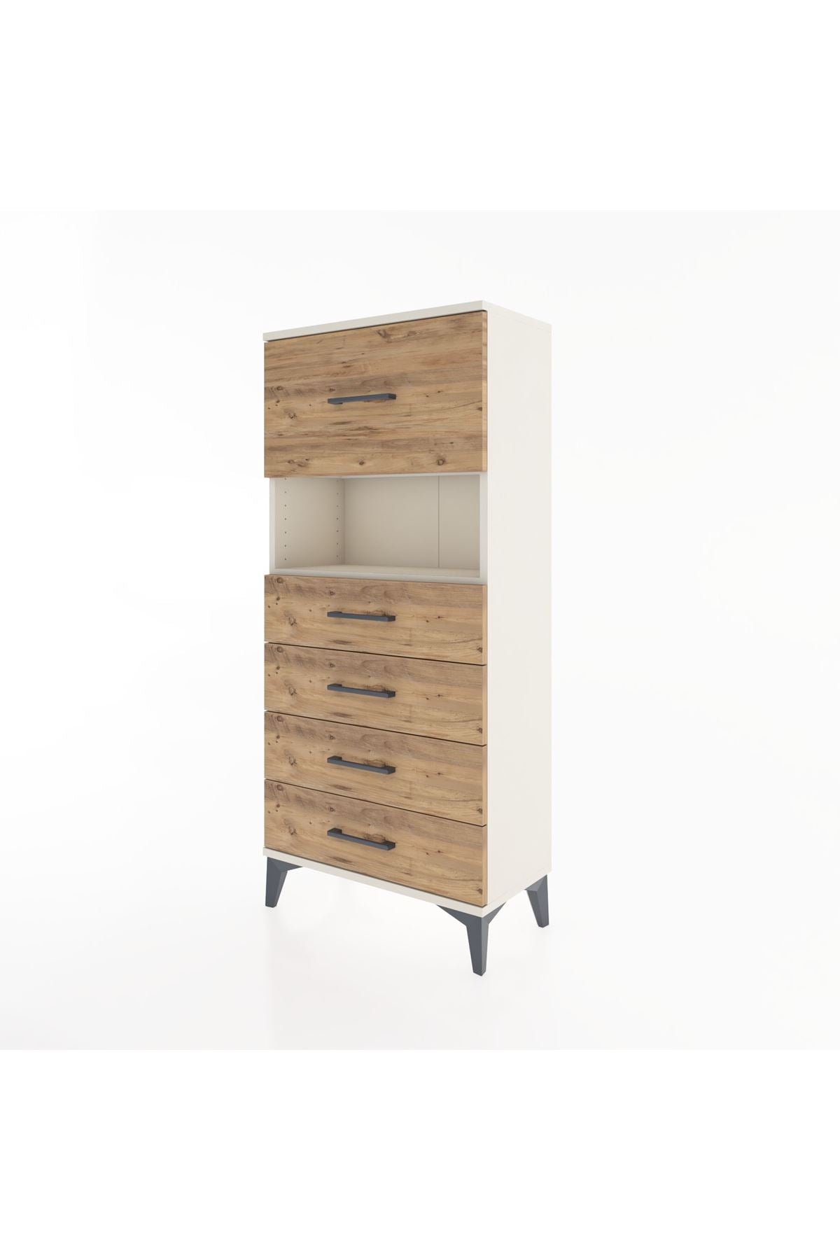 Hyperion Dolap Tek Raflı 5 Çekmeceli 60x44x134 - S50M029V3B