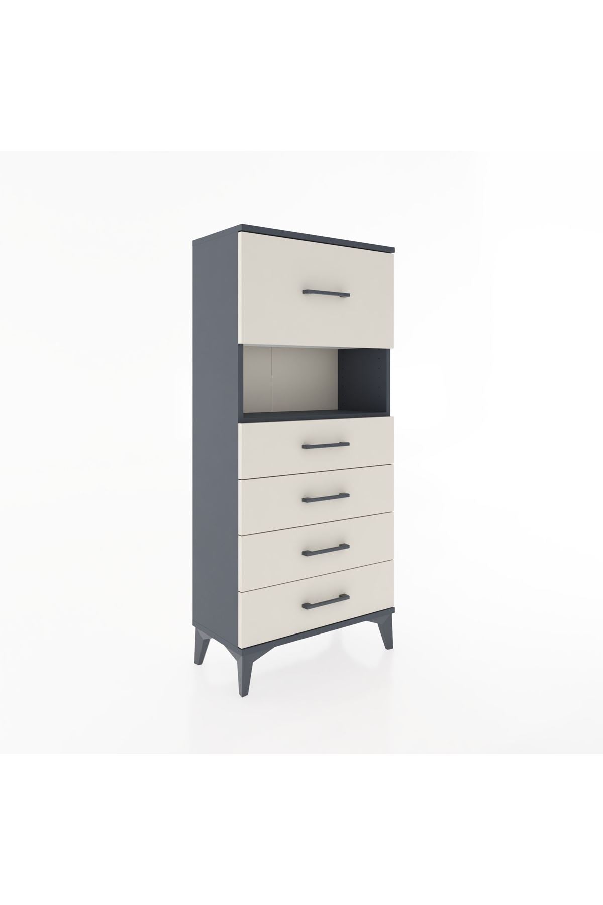 Hyperion Dolap Tek Raflı 5 Çekmeceli 60x44x134 - S50M029V4B