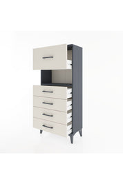 Hyperion Dolap Tek Raflı 5 Çekmeceli 60x44x134 - S50M029V4B