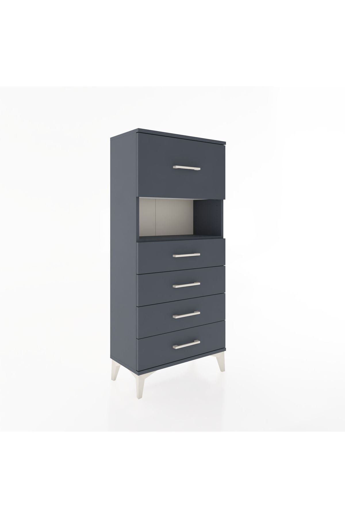 Hyperion Dolap Tek Raflı 5 Çekmeceli 60x44x134 - S50M029V5B