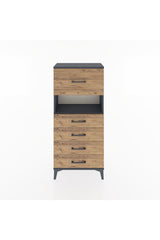 Hyperion Dolap Tek Raflı 5 Çekmeceli 60x44x134