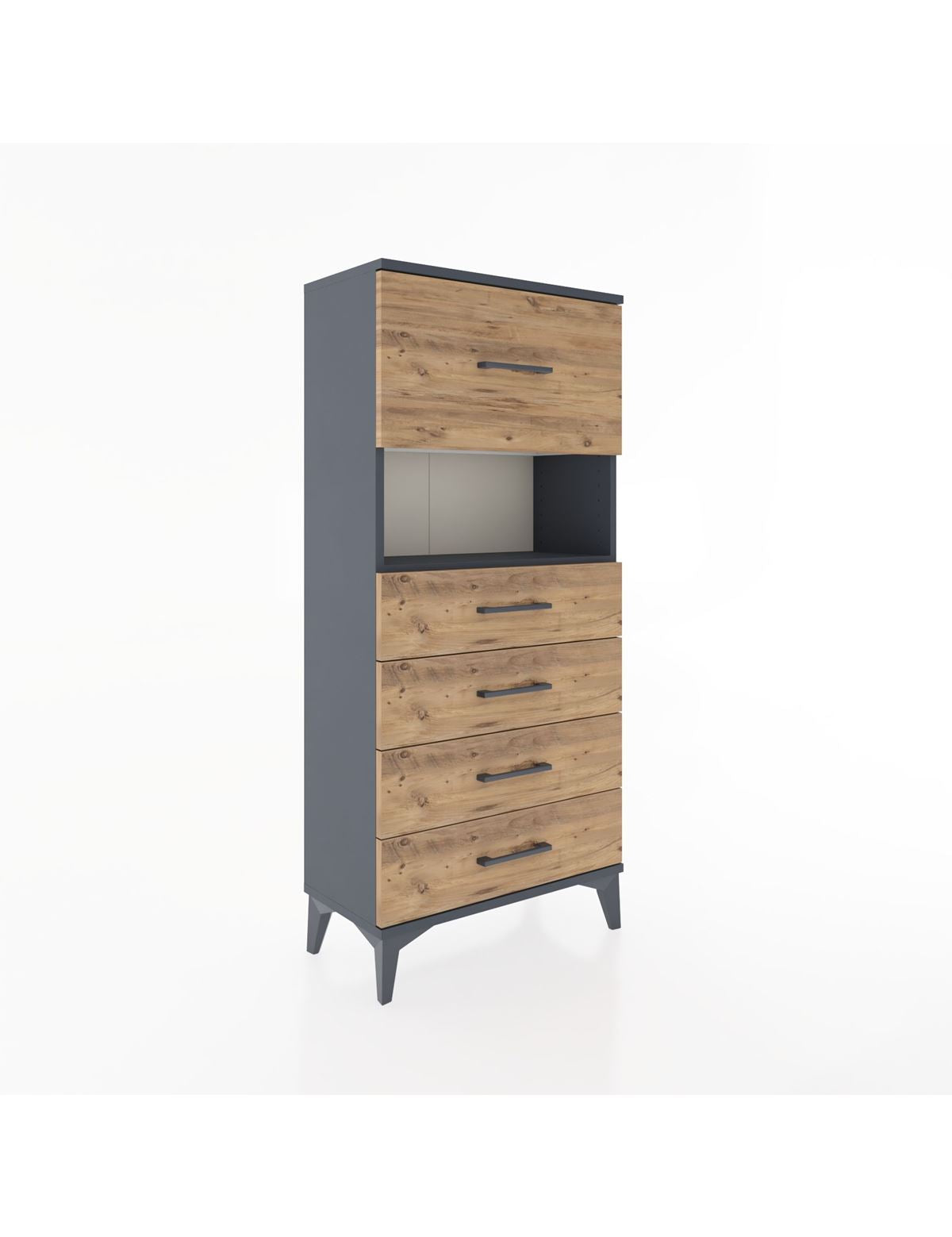 Hyperion Dolap Tek Raflı 5 Çekmeceli 60x44x134 - S50M029V6B