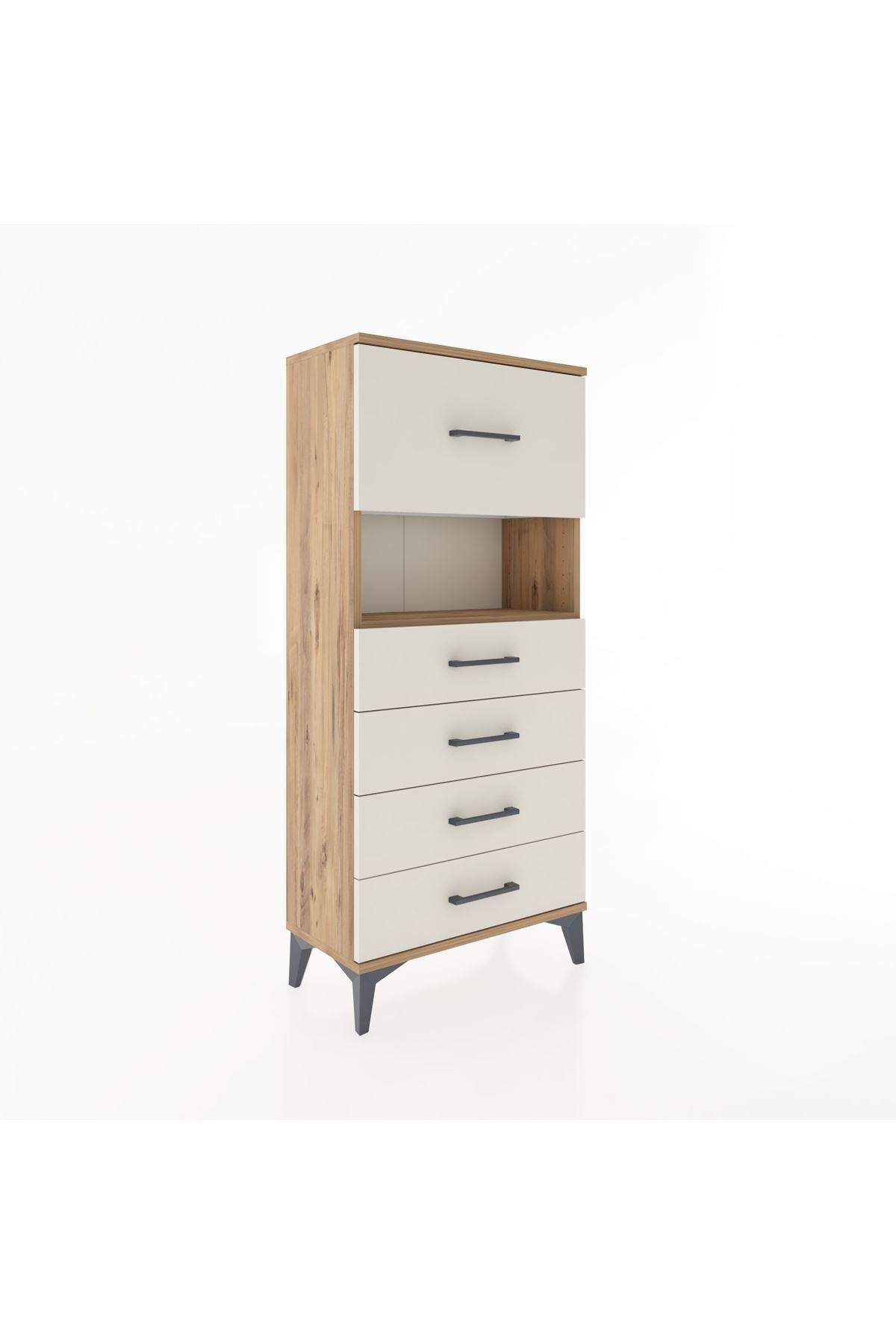 Hyperion Dolap Tek Raflı 5 Çekmeceli 60x44x134 - S50M029V7B