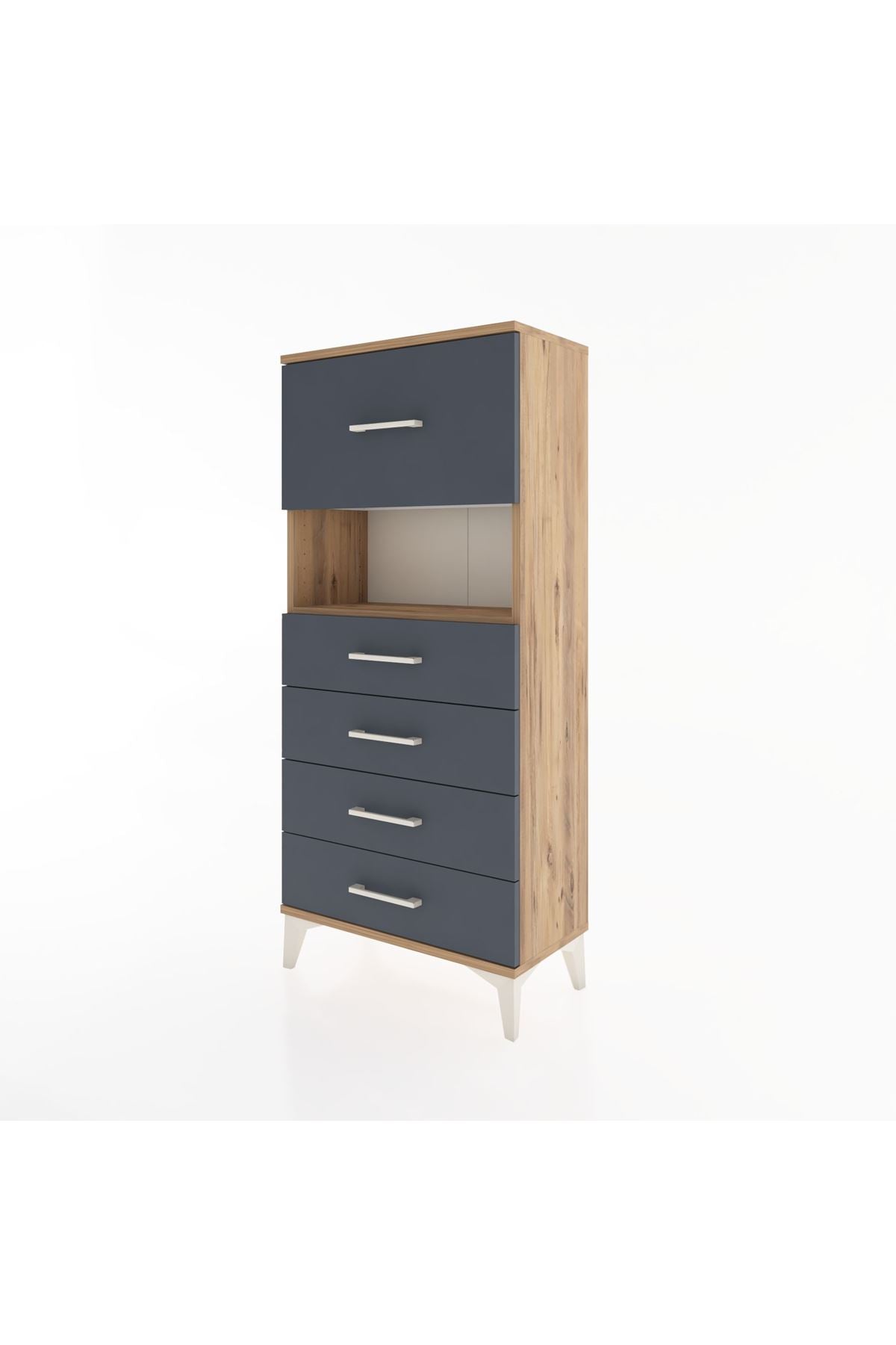 Hyperion Dolap Tek Raflı 5 Çekmeceli 60x44x134 - S50M029V8B