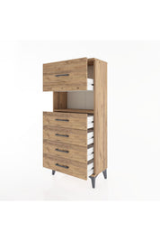 Hyperion Dolap Tek Raflı 5 Çekmeceli 60x44x134 - S50M029V9B