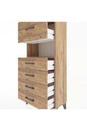 Hyperion Dolap Tek Raflı 5 Çekmeceli 60x44x134 - S50M029V9B