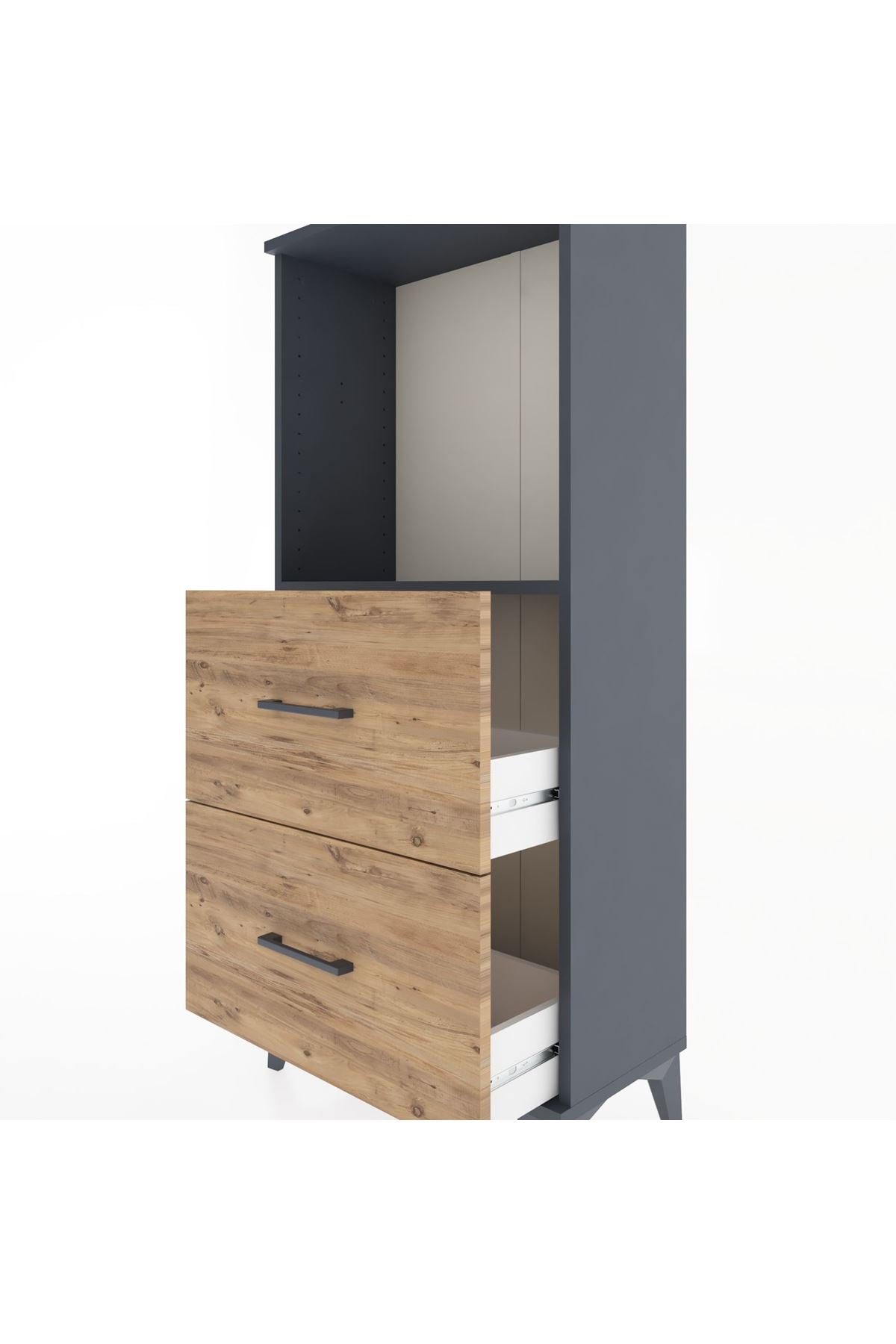 Hyperion Dolap Tek Raflı 2 Çekmeceli 60x44x134 - S50M030V6B