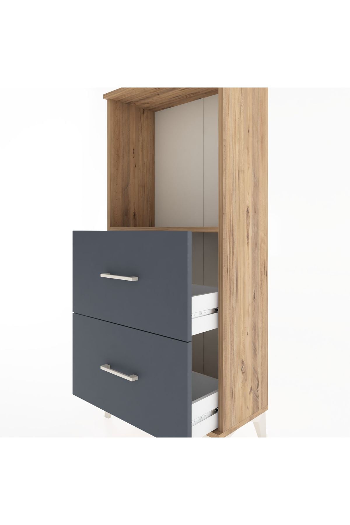Hyperion Dolap Tek Raflı 2 Çekmeceli 60x44x134 - S50M030V8B