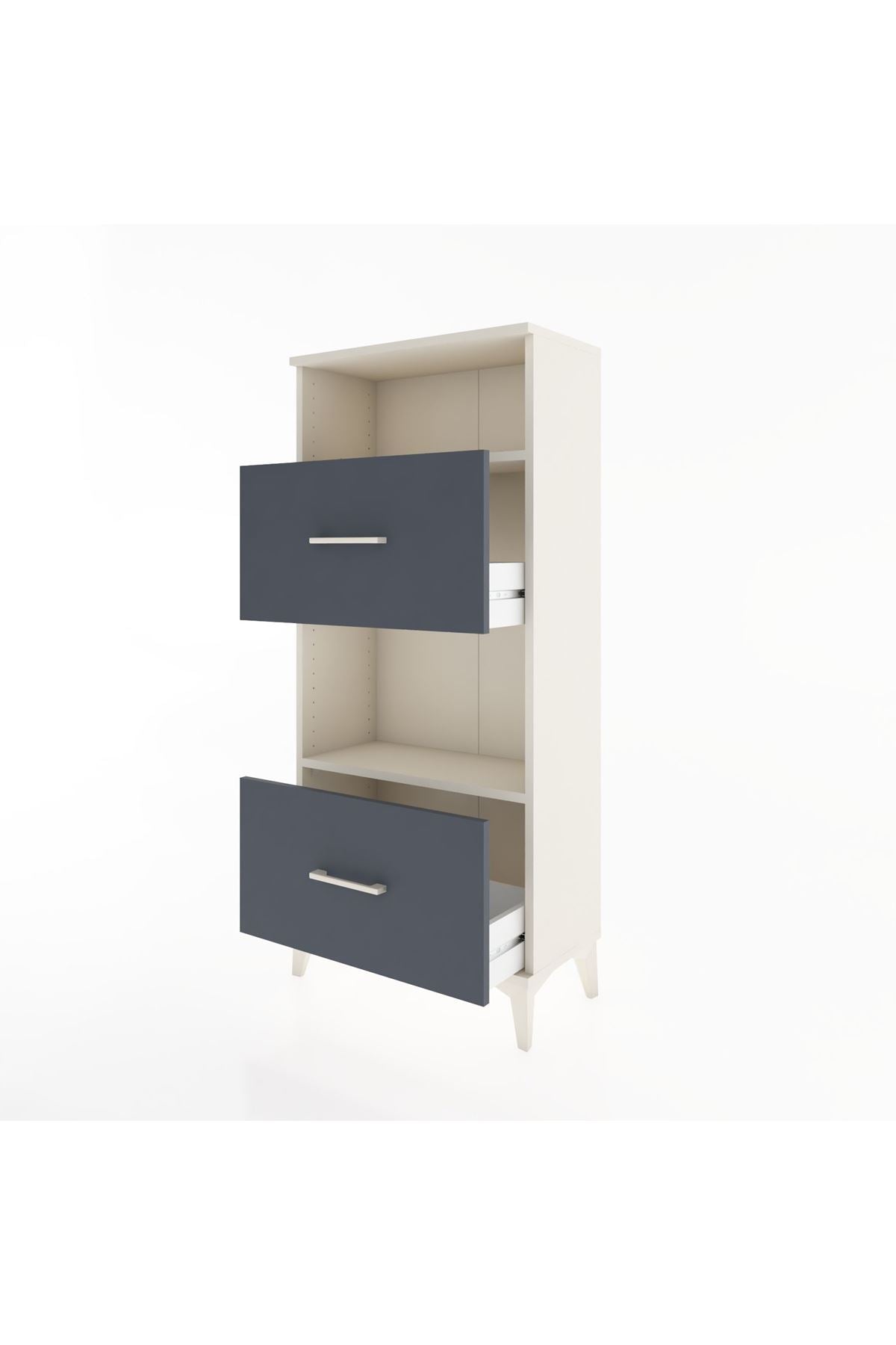 Hyperion Dolap 2 Raflı 2 Çekmeceli 60x44x134 Aytaşı-Antrasit