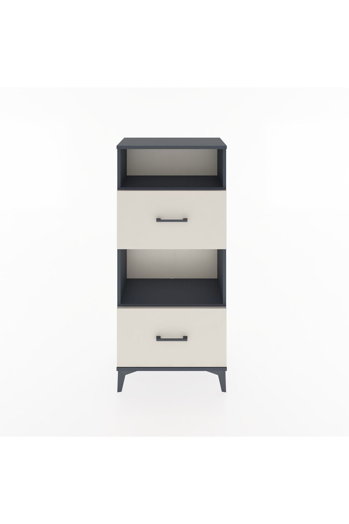 Hyperion Dolap 2 Raflı 2 Çekmeceli 60x44x134 Antrasit-Aytaşı