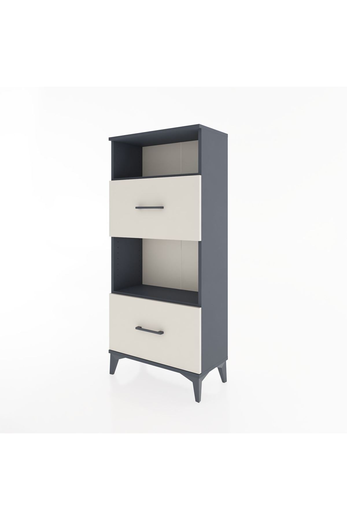 Hyperion Dolap 2 Raflı 2 Çekmeceli 60x44x134 Antrasit-Aytaşı