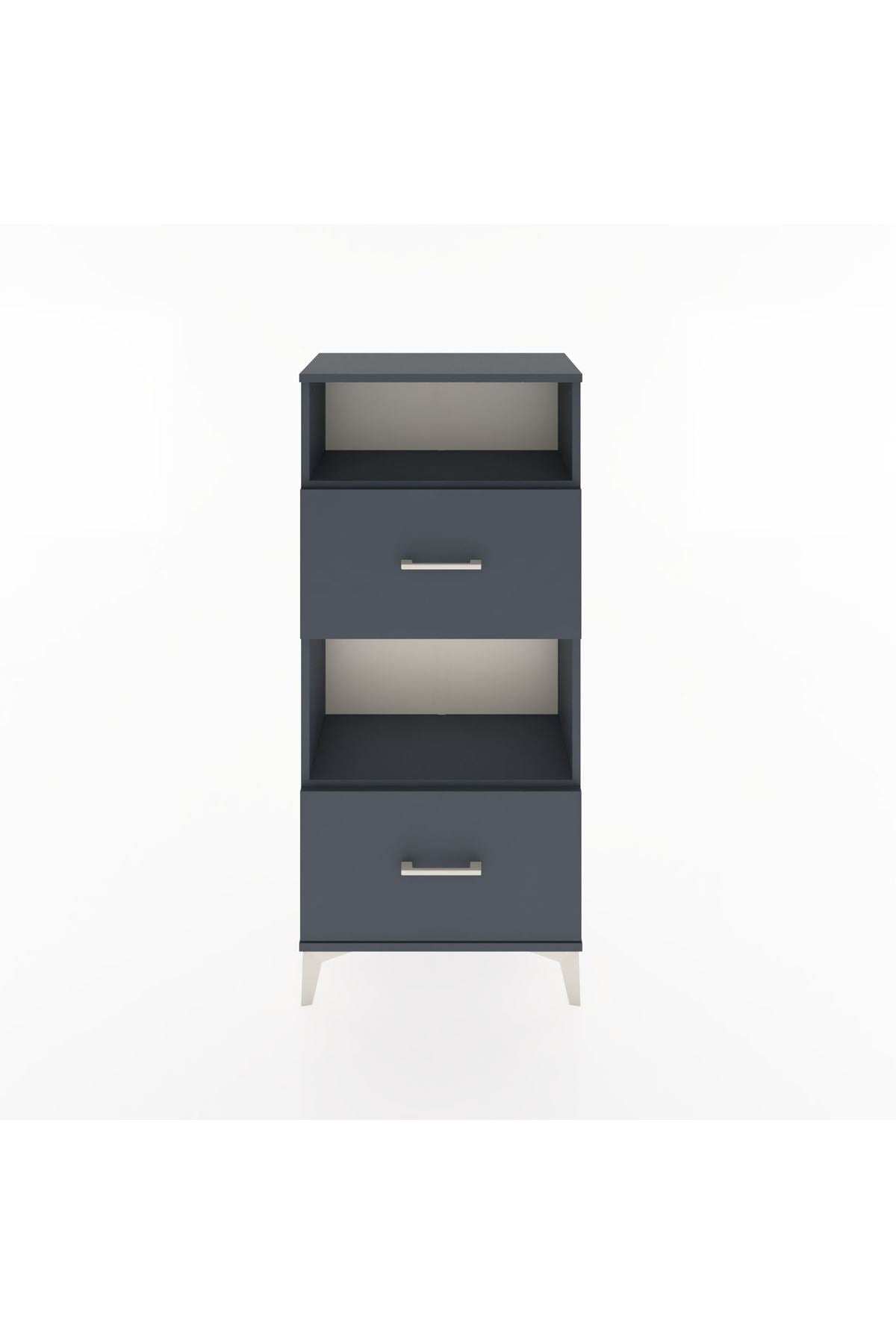 Hyperion Dolap 2 Raflı 2 Çekmeceli 60x44x134 Antrasit-Antrasit