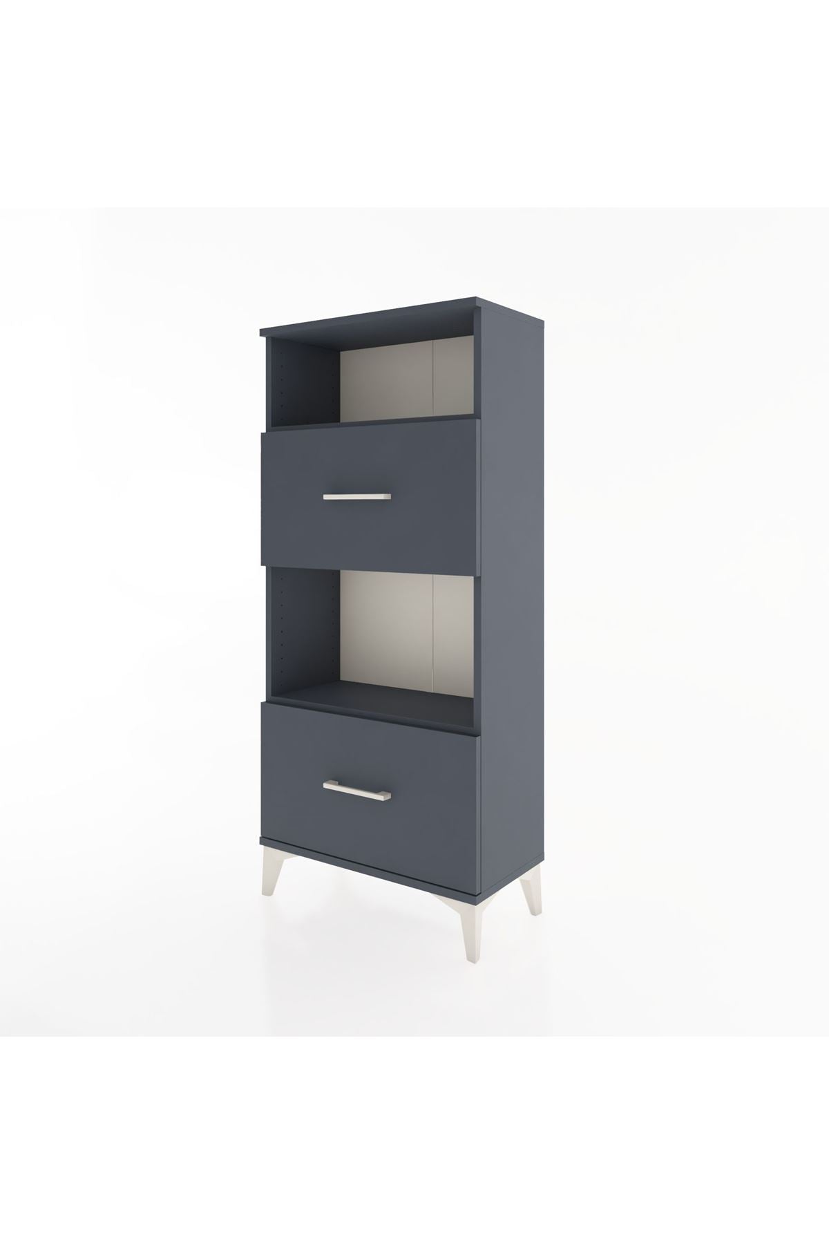 Hyperion Dolap 2 Raflı 2 Çekmeceli 60x44x134 Antrasit-Antrasit