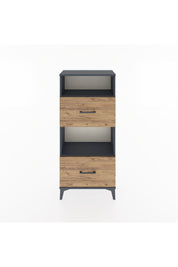 Hyperion Dolap 2 Raflı 2 Çekmeceli 60x44x134 Antrasit-Çam