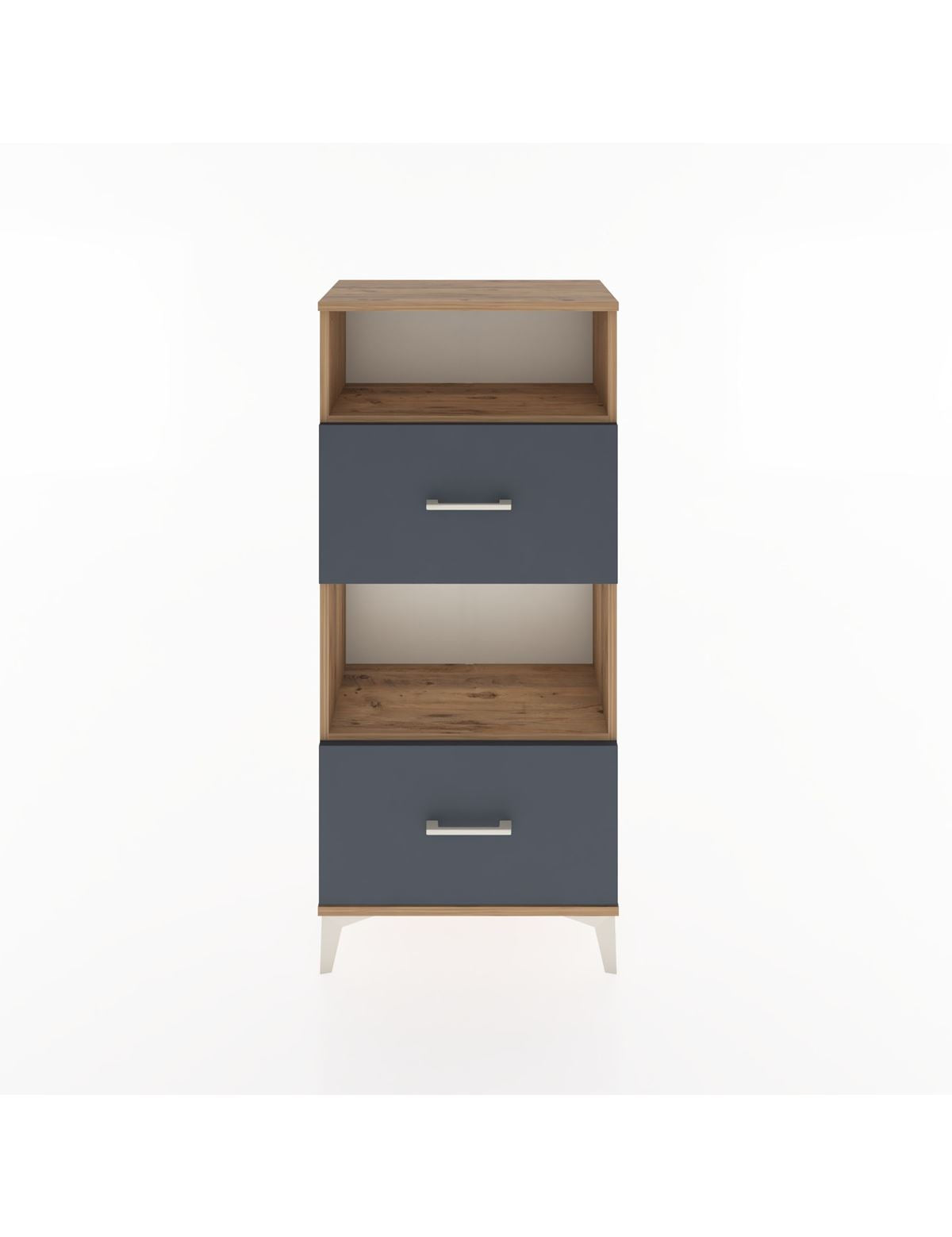 Hyperion Dolap 2 Raflı 2 Çekmeceli 60x44x134 Çam-Antrasit