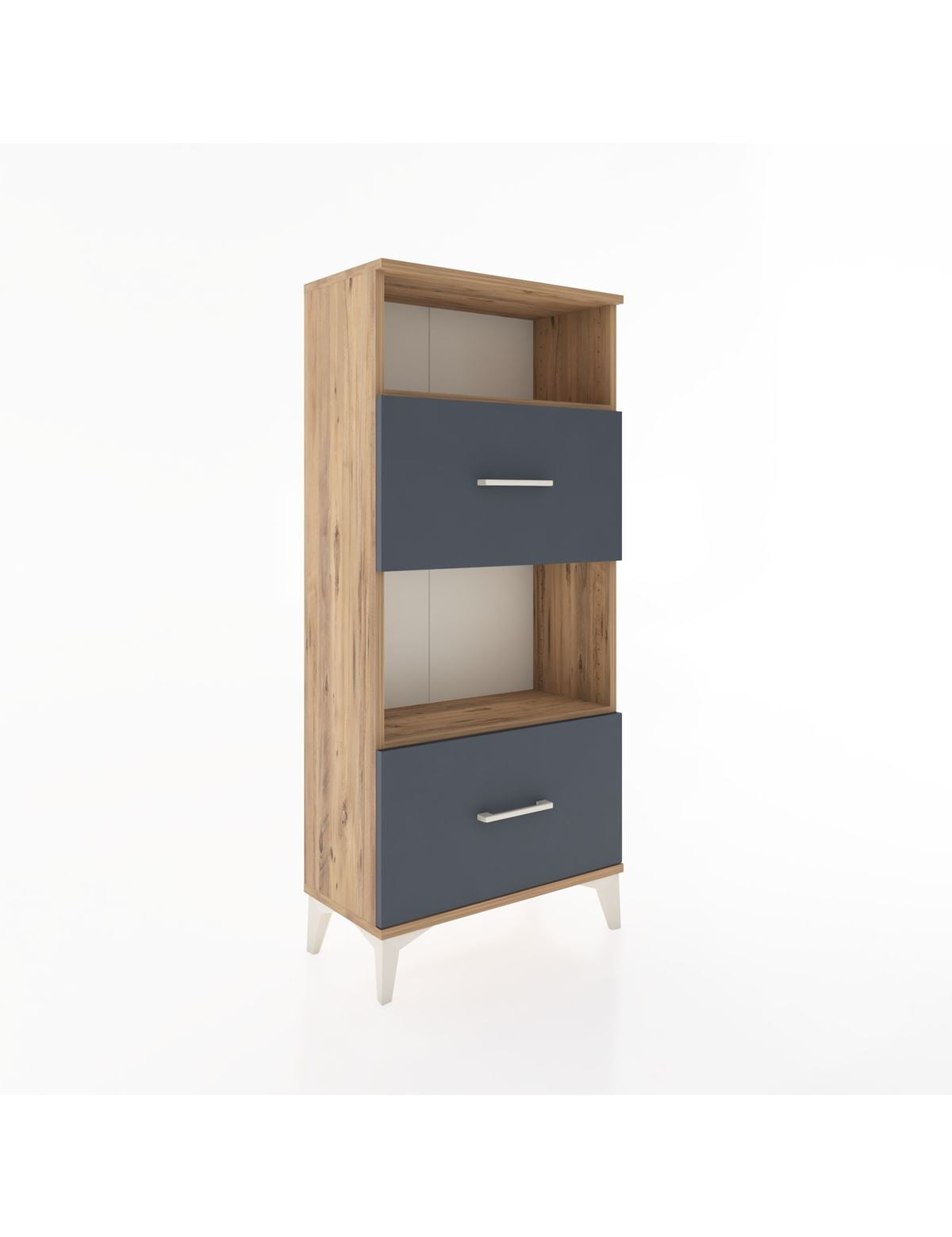 Hyperion Dolap 2 Raflı 2 Çekmeceli 60x44x134 Çam-Antrasit