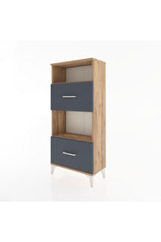 Hyperion Dolap 2 Raflı 2 Çekmeceli 60x44x134 Çam-Antrasit