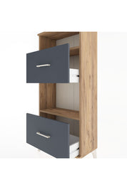 Hyperion Dolap 2 Raflı 2 Çekmeceli 60x44x134 Çam-Antrasit