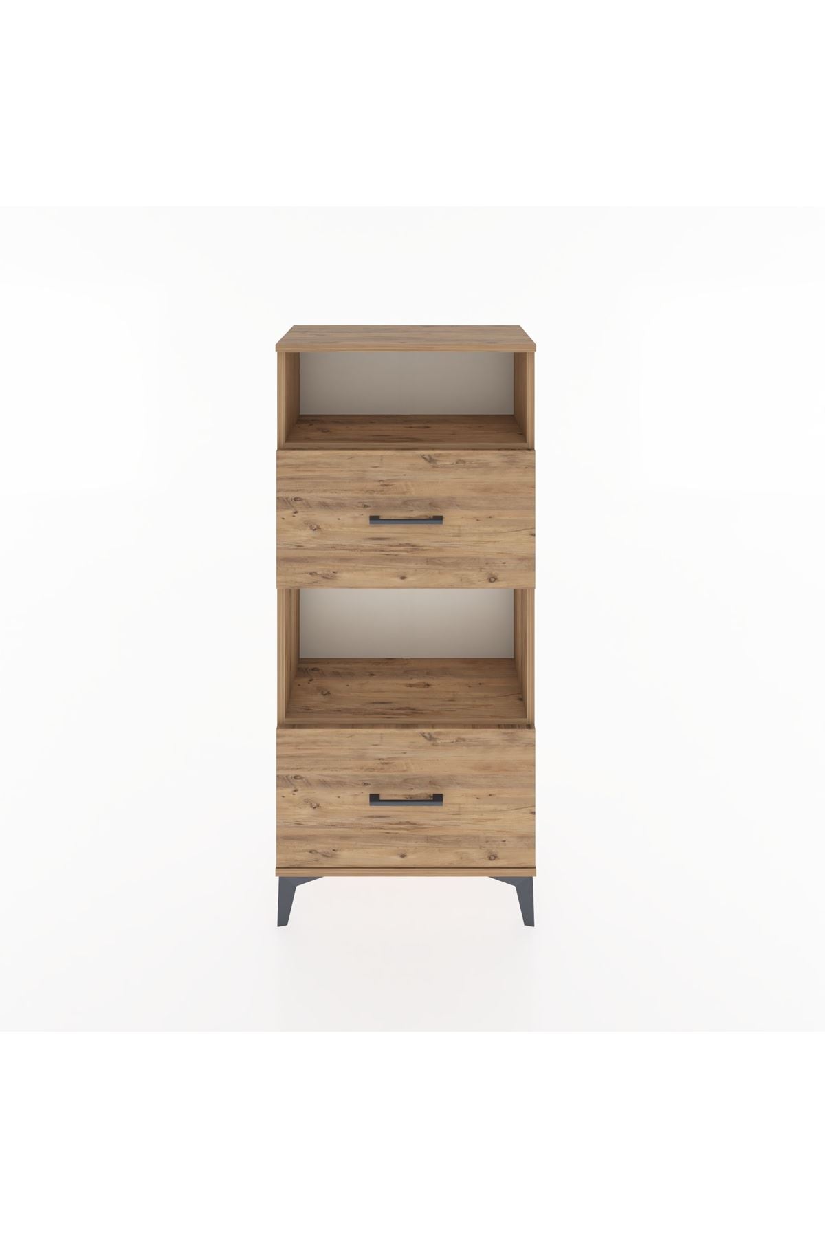 Hyperion Dolap 2 Raflı 2 Çekmeceli 60x44x134 Çam-Çam