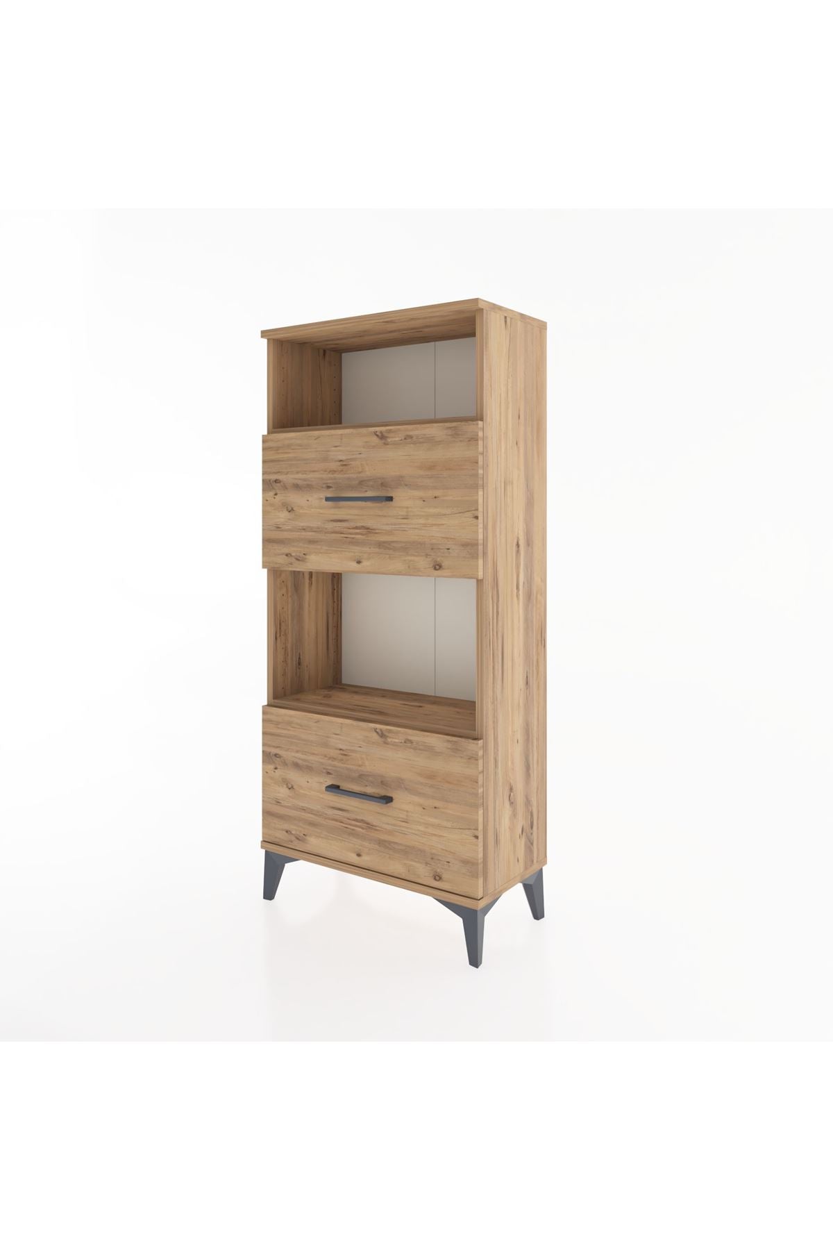 Hyperion Dolap 2 Raflı 2 Çekmeceli 60x44x134 Çam-Çam