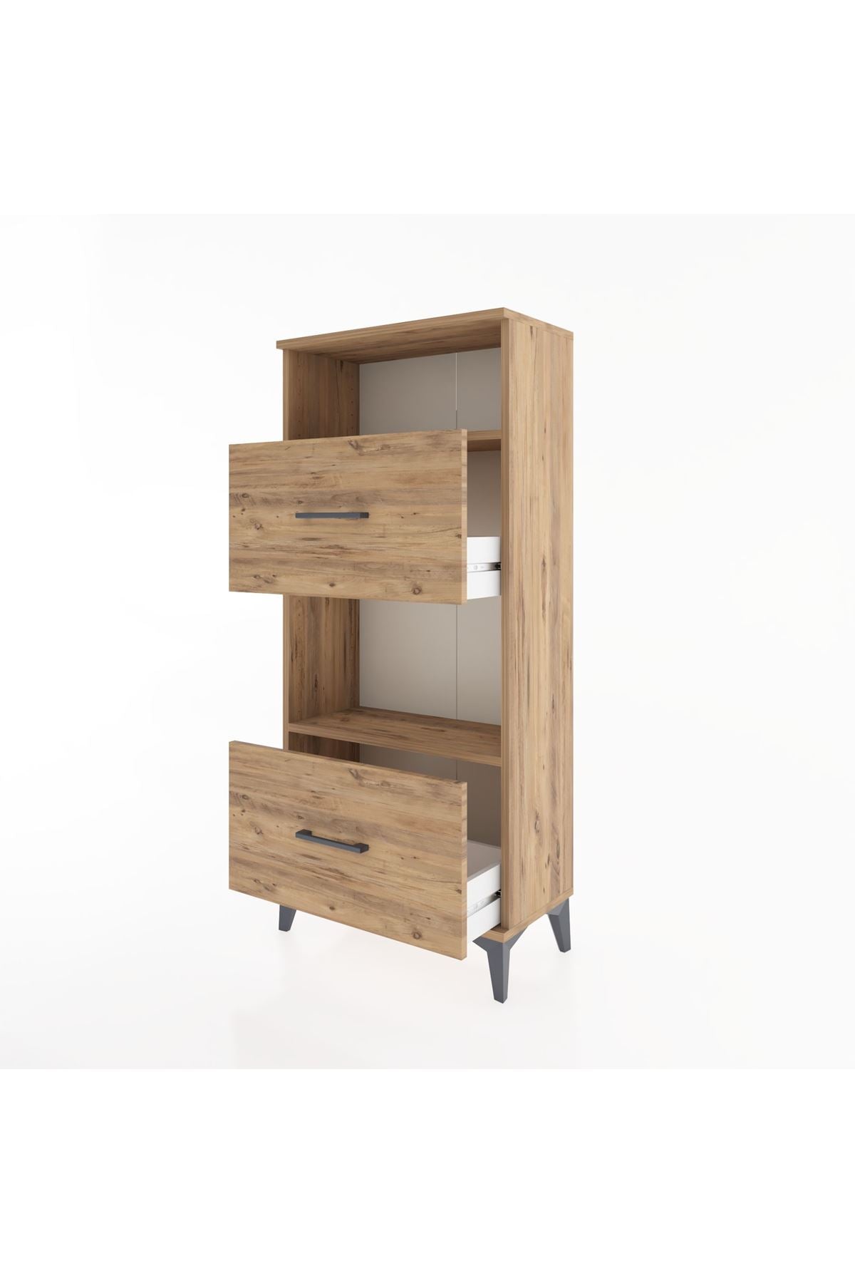 Hyperion Dolap 2 Raflı 2 Çekmeceli 60x44x134 Çam-Çam