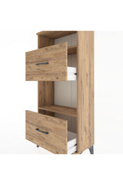 Hyperion Dolap 2 Raflı 2 Çekmeceli 60x44x134 Çam-Çam
