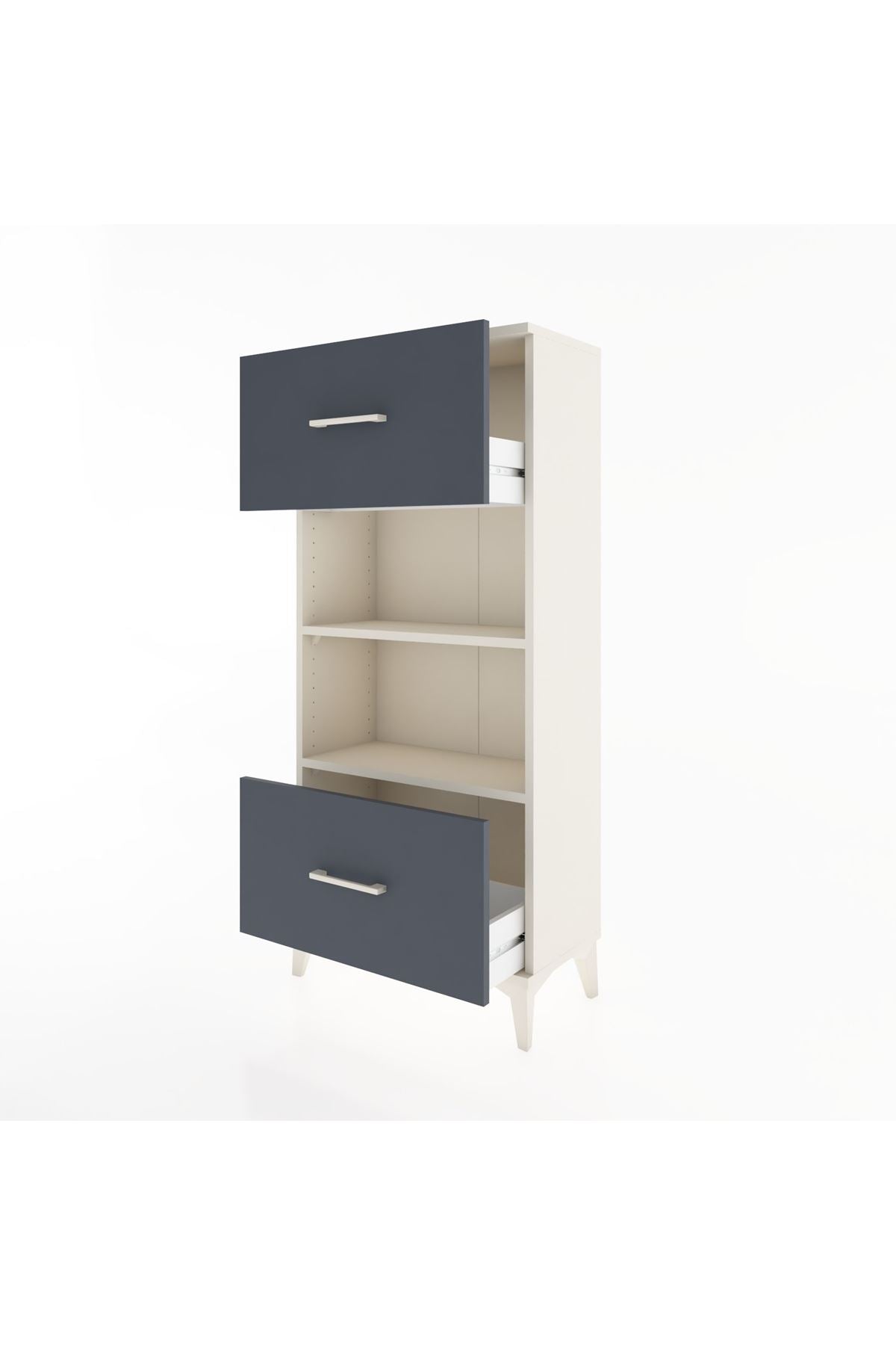 Hyperion Dolap 2 Raflı 2 Çekmeceli 60x44x134 Aytaşı-Antrasit