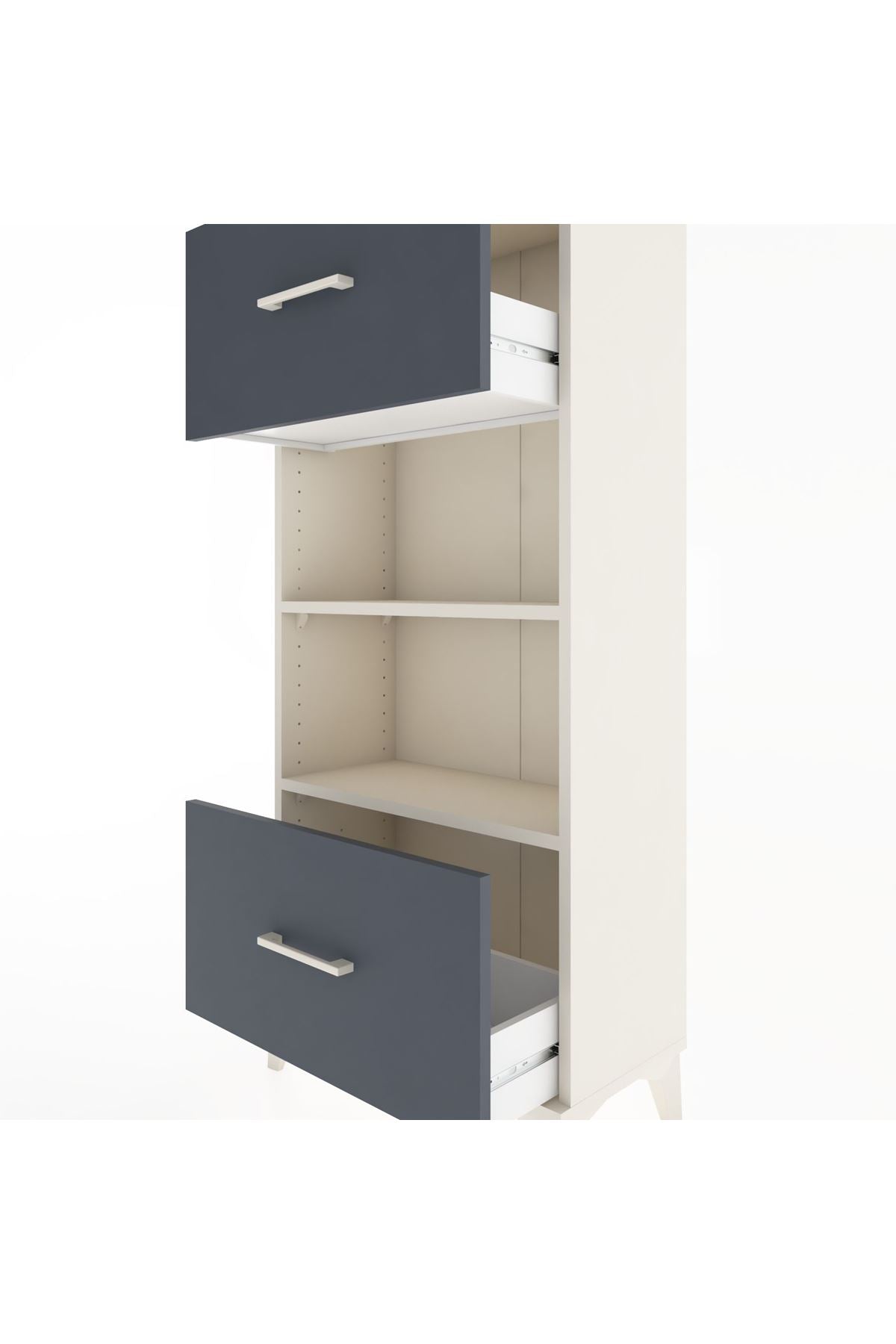 Hyperion Dolap 2 Raflı 2 Çekmeceli 60x44x134 Aytaşı-Antrasit