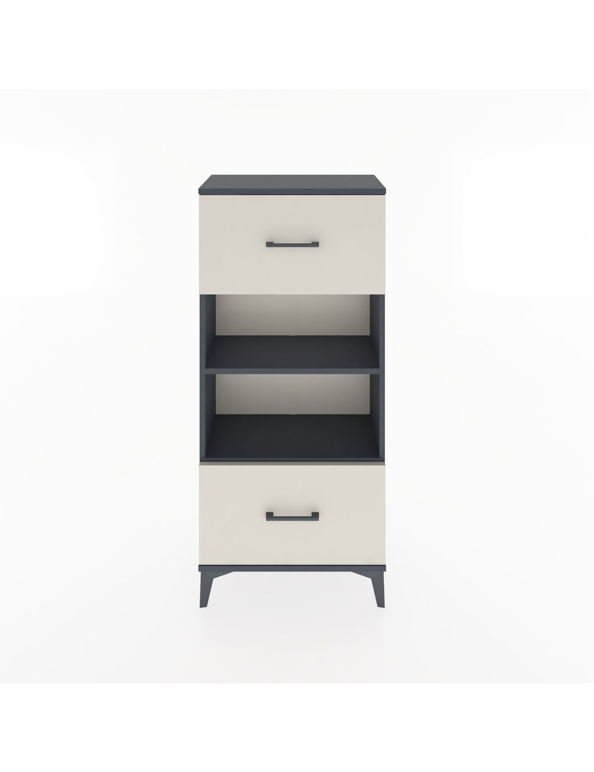 Hyperion Dolap 2 Raflı 2 Çekmeceli 60x44x134 Antrasit-Aytaşı