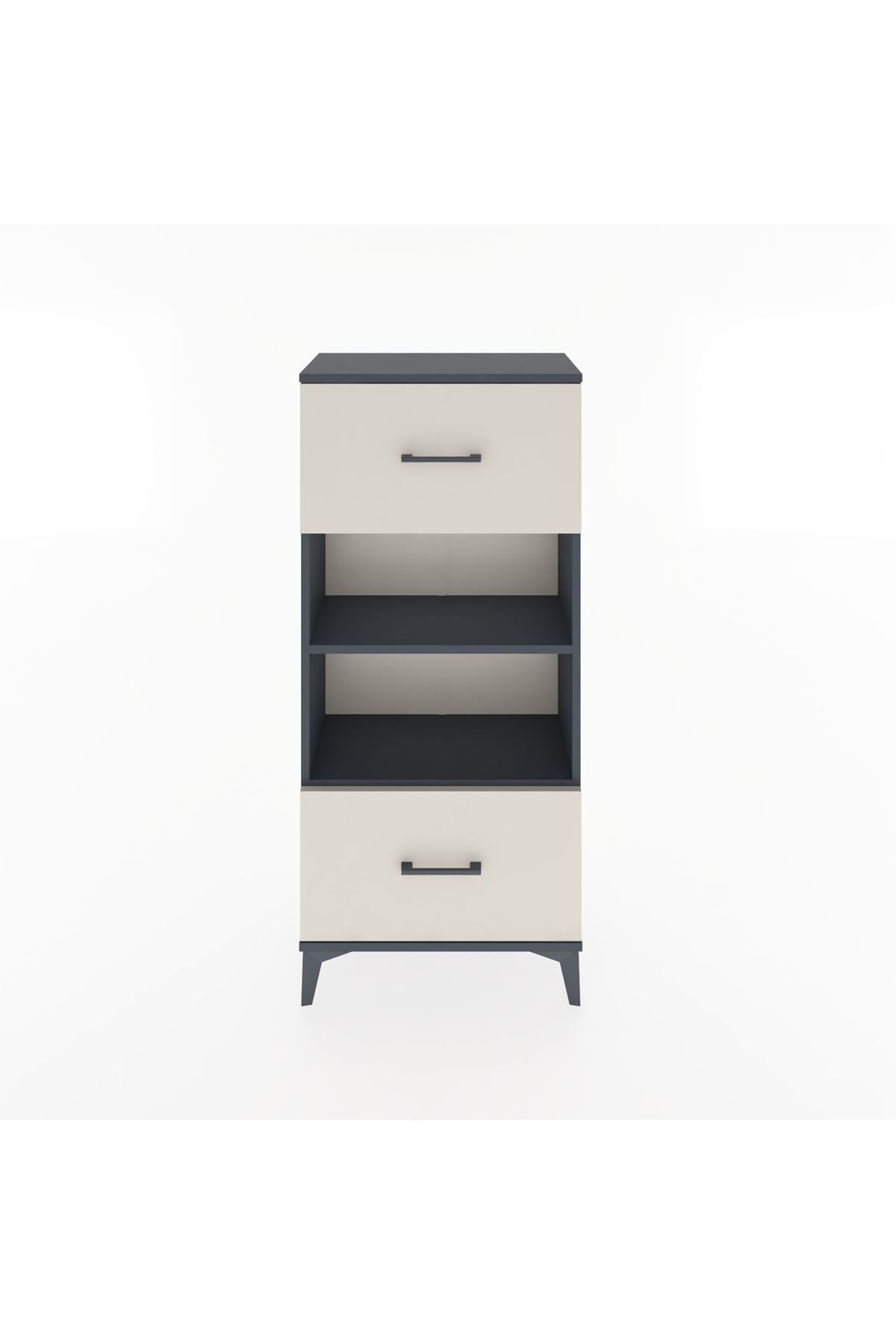 Hyperion Dolap 2 Raflı 2 Çekmeceli 60x44x134 Antrasit-Aytaşı